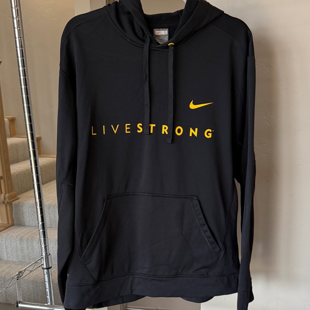 Nike Black Hoodie with Yellow Logo
